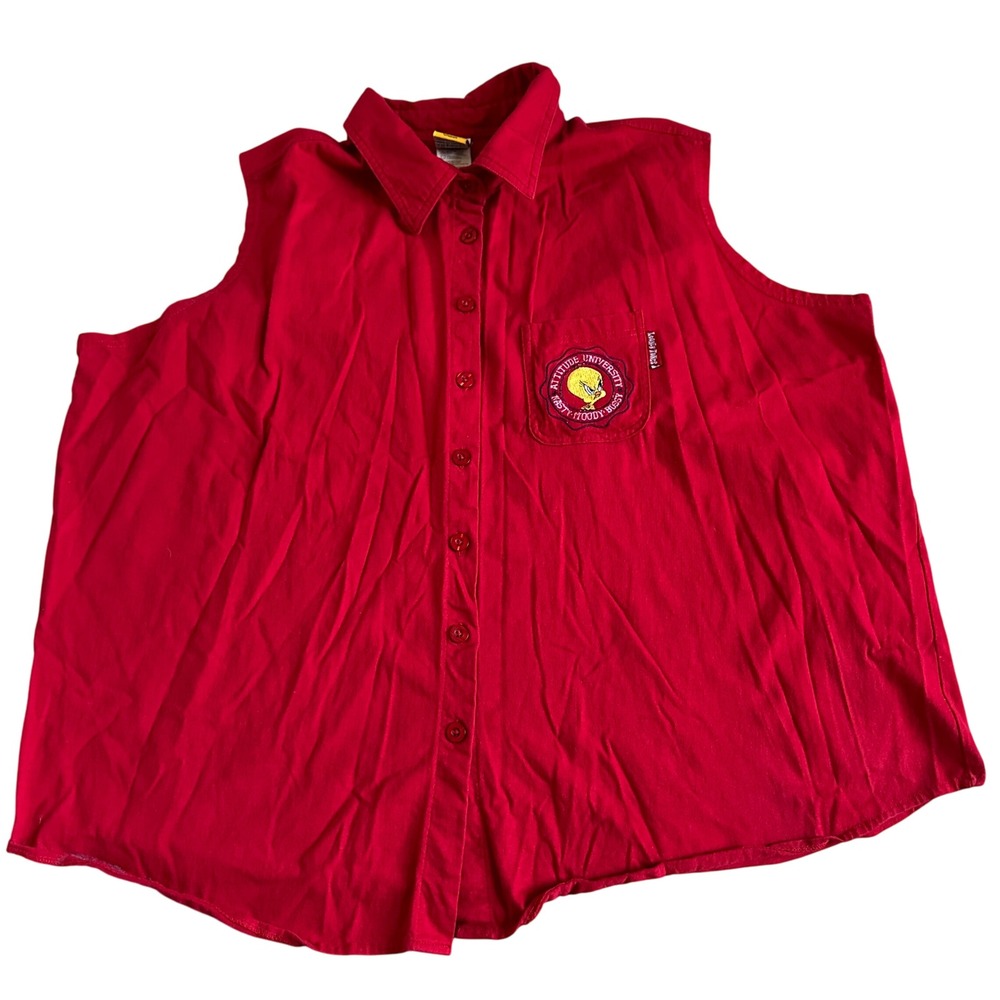 Vintage Looney Tunes Tweety Bird Top Plus Size 26/28W Sleeveless Tank‎ Kidcore